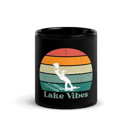 Lake Vibes - Black Glossy Mug