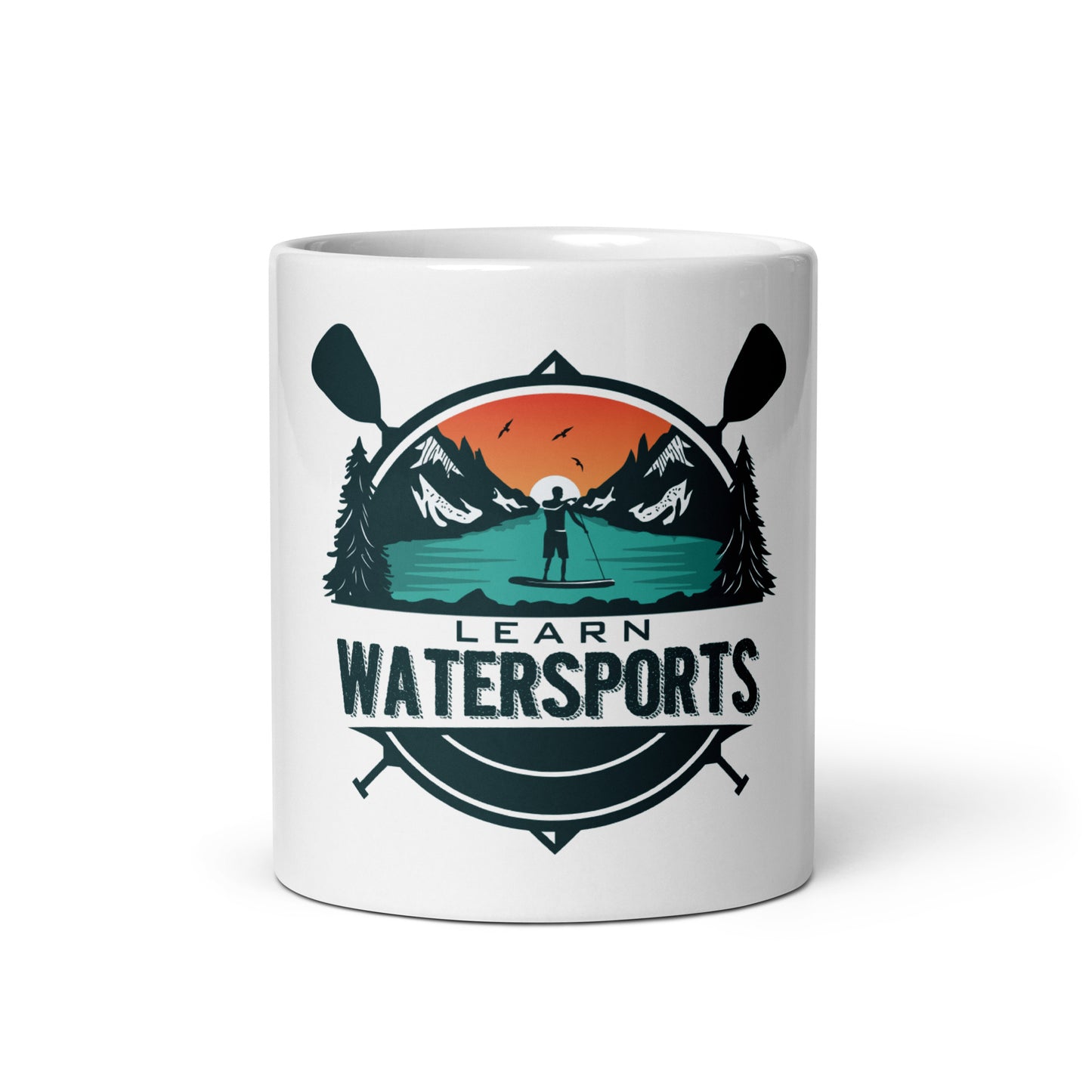 Learn Water Sports Kayak - Glossy White Mug