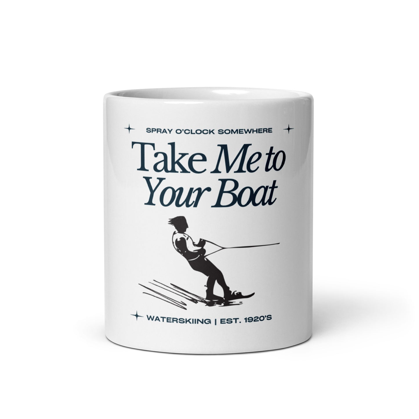 Take Me To Your Boat - White glossy mug