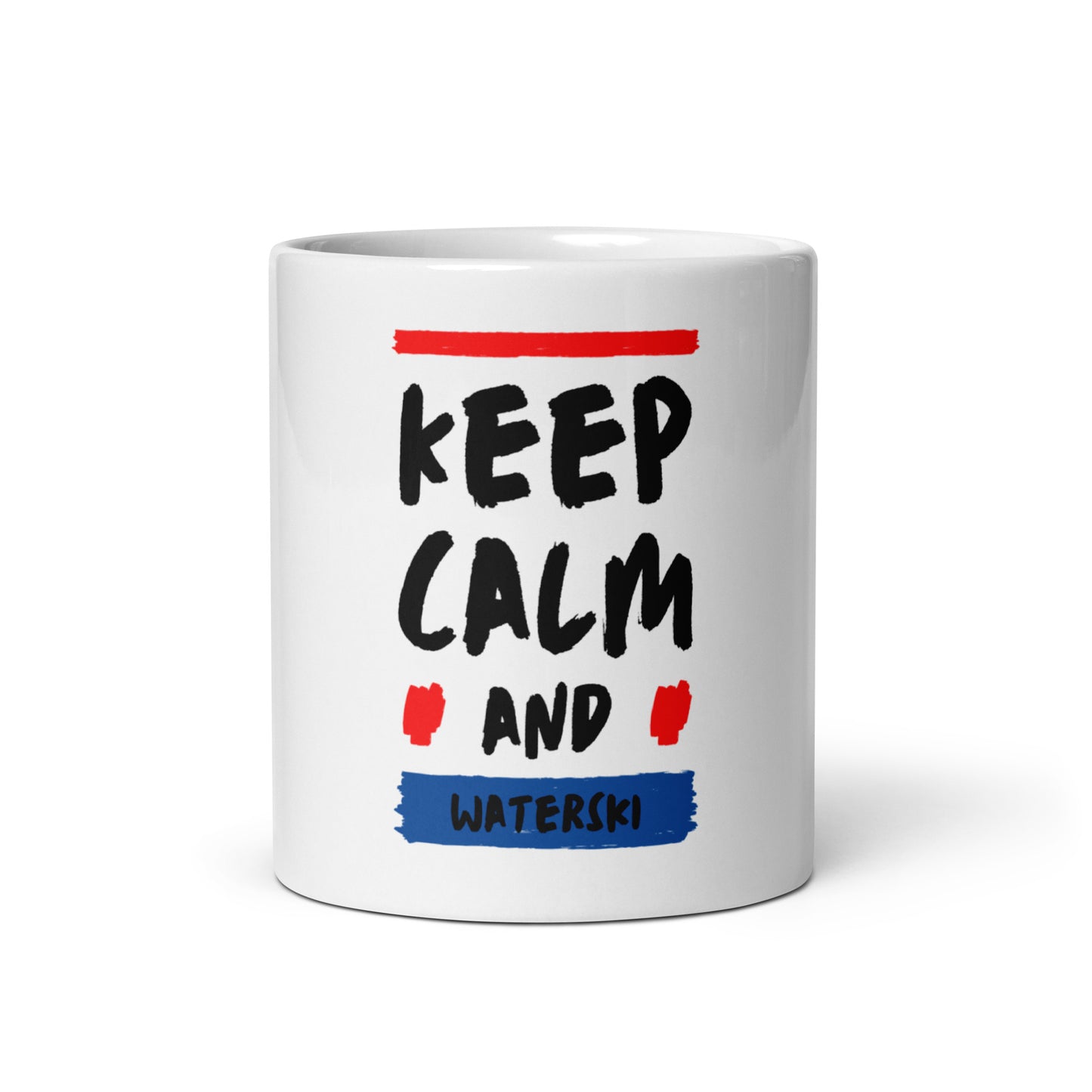 Keep Calm and Waterski - White glossy mug