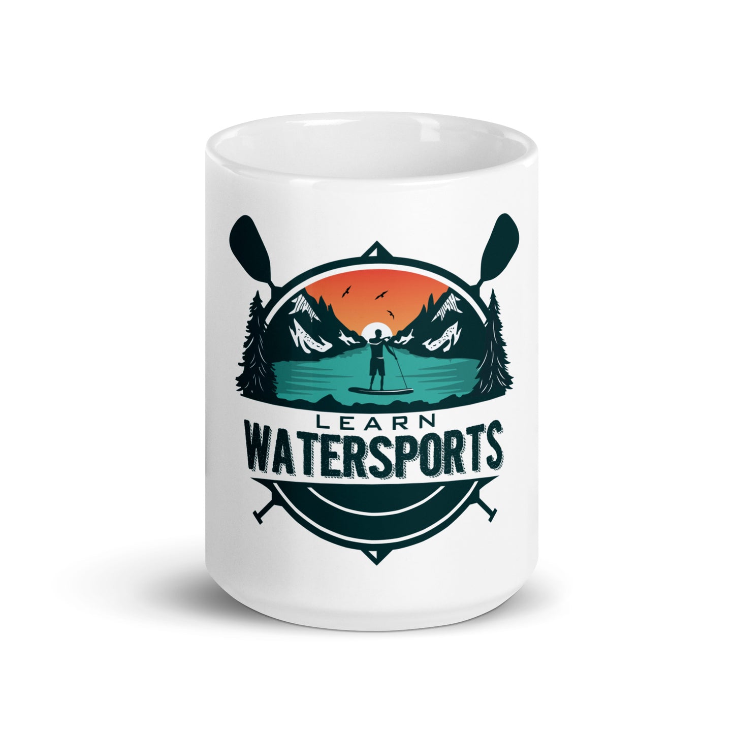 Learn Water Sports Kayak - Glossy White Mug