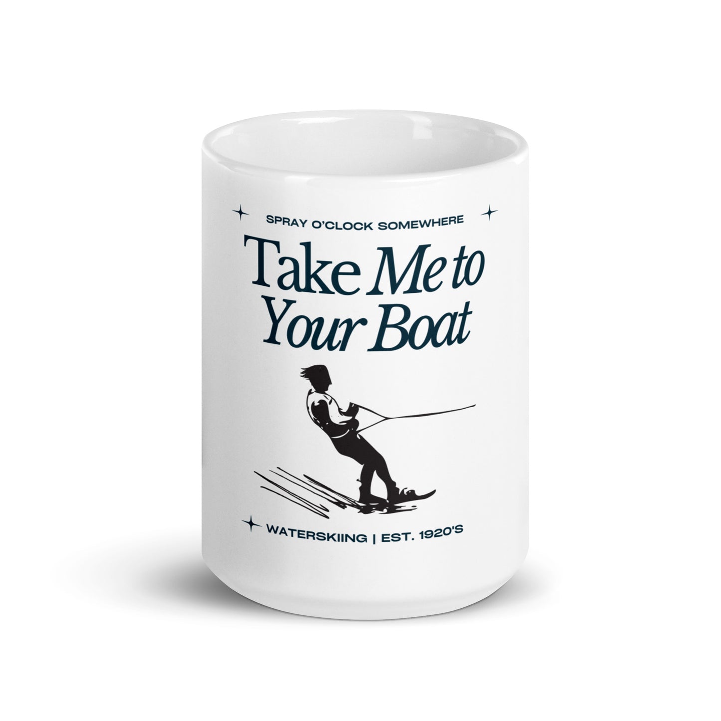 Take Me To Your Boat - White glossy mug