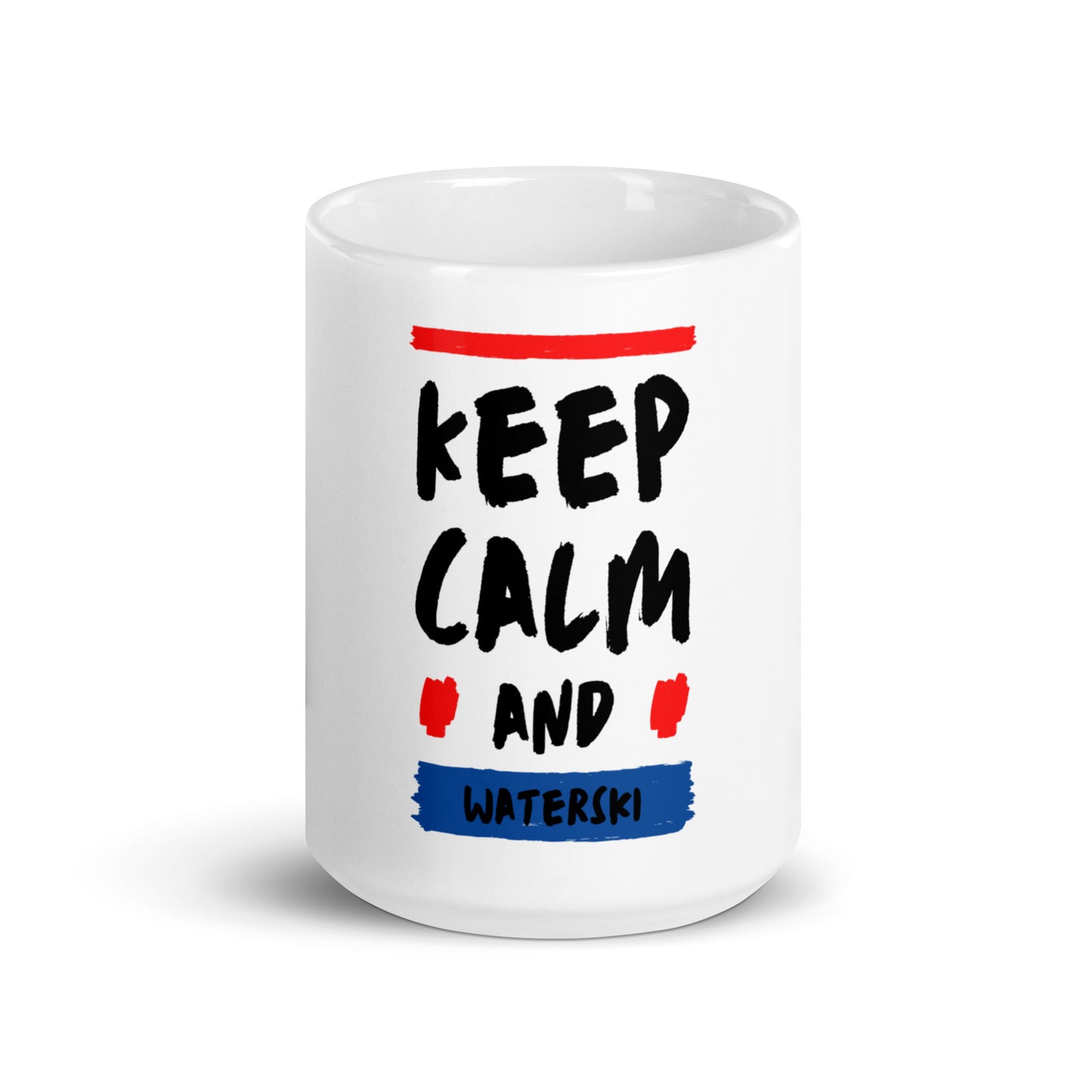 Keep Calm and Waterski - White glossy mug