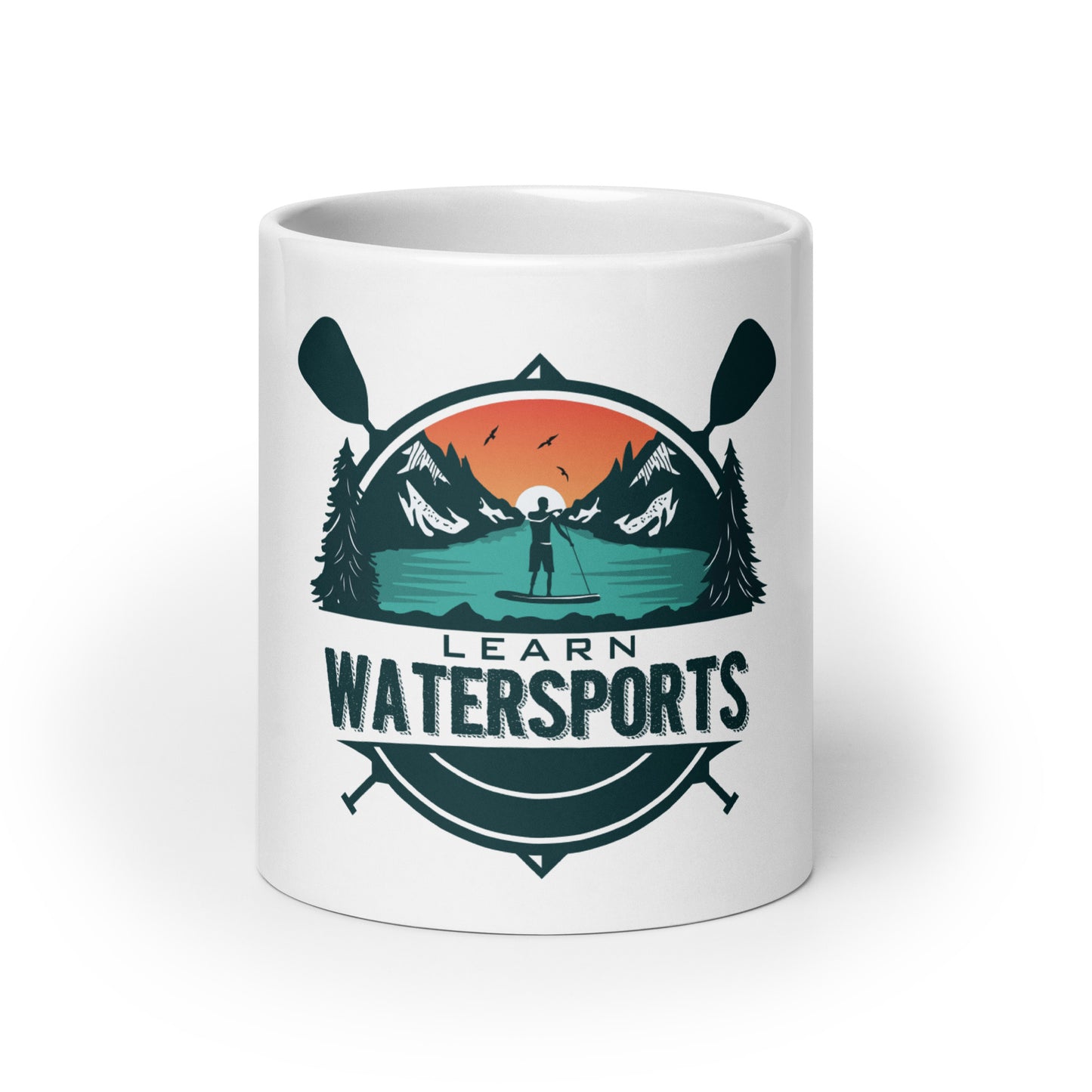 Learn Water Sports Kayak - Glossy White Mug