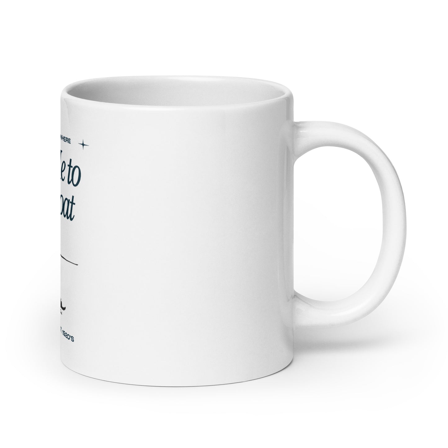 Take Me To Your Boat - White glossy mug