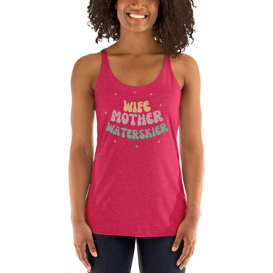 Wife Mom Waterskier - Women's Racerback Tank